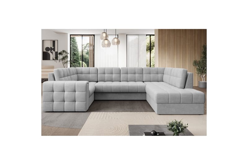 Sektionssofa Eltap Blewett 299x198x82 cm - Monolith 84, Lys Grå, Højre - Møbler - Sofaer - Sovesofaer