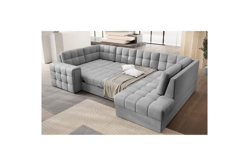 Sektionssofa Eltap Blewett 299x198x82 cm - Monolith 85, Grå, Højre - Møbler - Sofaer - Sovesofaer