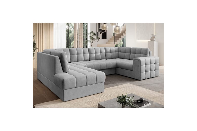 Sektionssofa Eltap Blewett 299x198x82 cm - Monolith 85, Grå, Venstre - Møbler - Sofaer - Sovesofaer