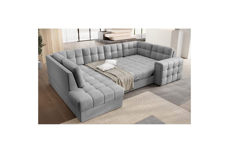 Sektionssofa Eltap Blewett 299x198x82 cm - Monolith 85, Grå, Venstre - Møbler - Sofaer - Sovesofaer