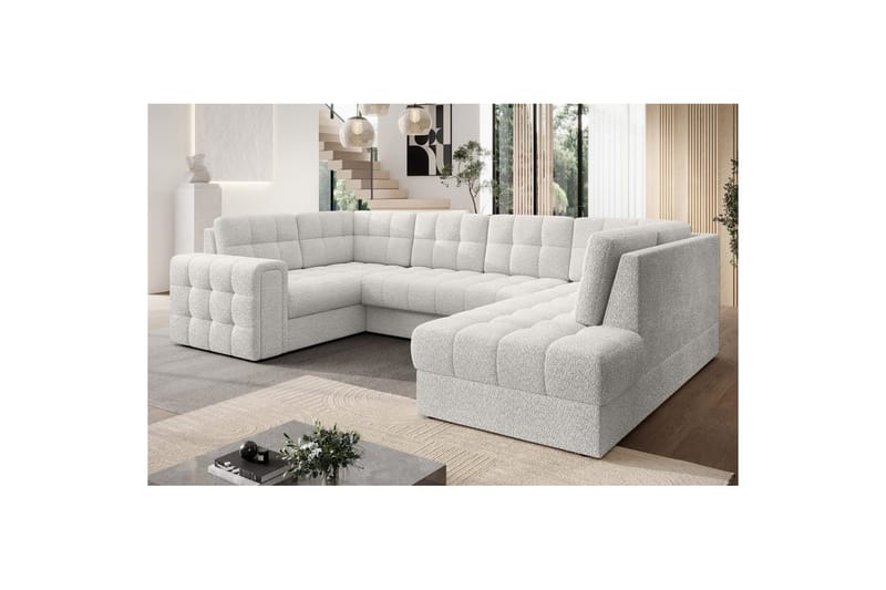 Sektionssofa Eltap Blewett 299x198x82 cm - Royal 01, Hvid, Højre - Møbler - Sofaer - Sovesofaer