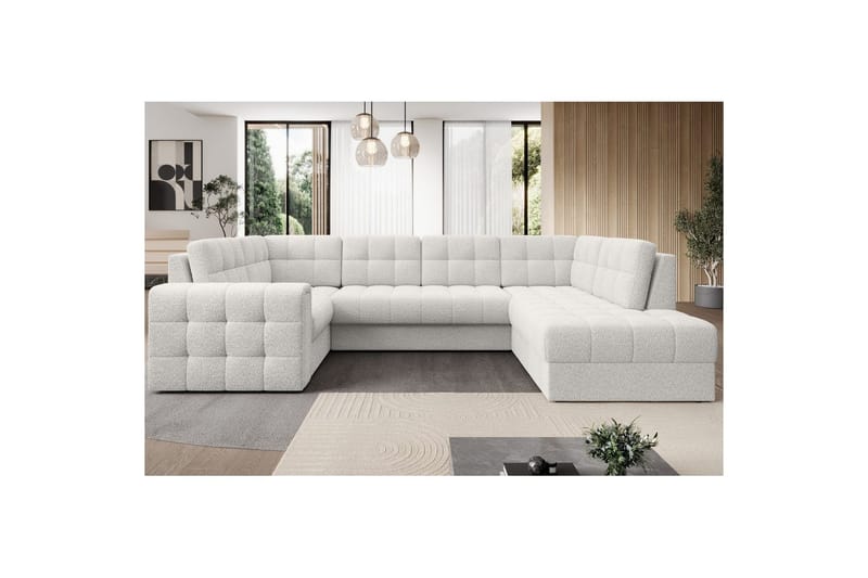 Sektionssofa Eltap Blewett 299x198x82 cm - Royal 01, Hvid, Højre - Møbler - Sofaer - Sovesofaer