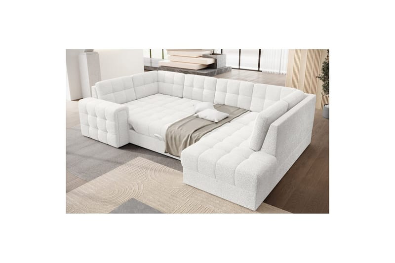Sektionssofa Eltap Blewett 299x198x82 cm - Royal 01, Hvid, Højre - Møbler - Sofaer - Sovesofaer