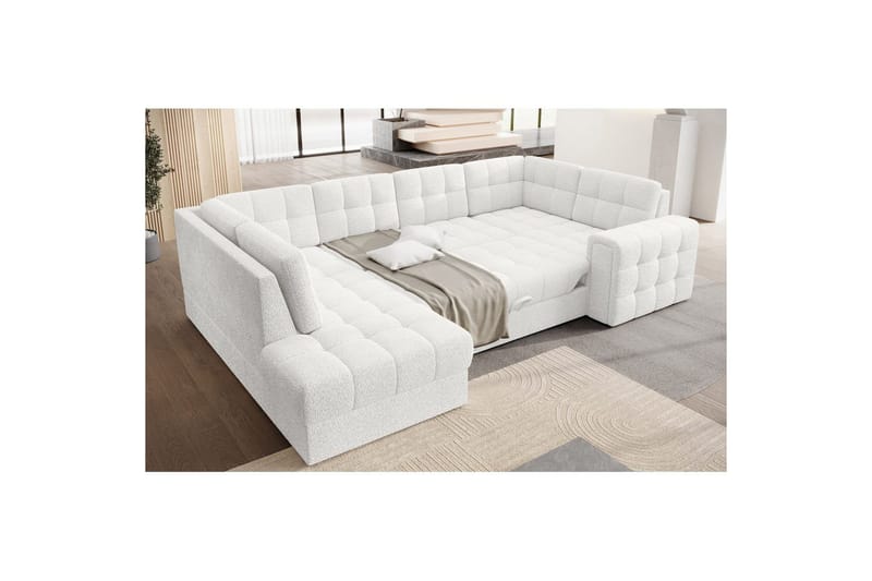 Sektionssofa Eltap Blewett 299x198x82 cm - Royal 01, Hvid, Venstre - Møbler - Sofaer - Sovesofaer
