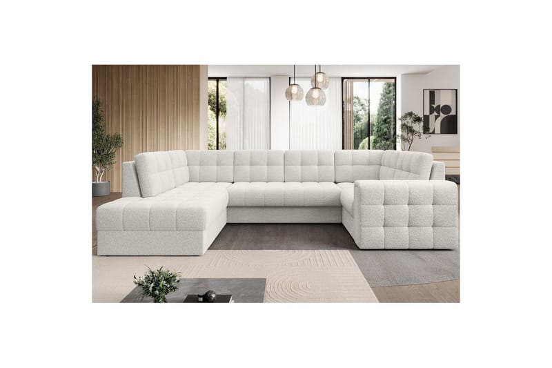 Sektionssofa Eltap Blewett 299x198x82 cm - Royal 01, Hvid, Venstre - Møbler - Sofaer - Sovesofaer