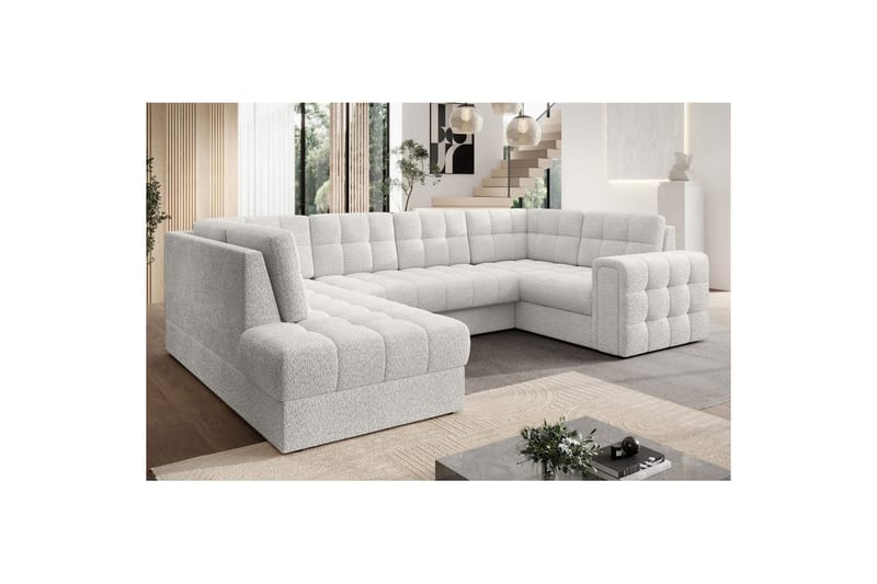 Sektionssofa Eltap Blewett 299x198x82 cm - Royal 01, Hvid, Venstre - Møbler - Sofaer - Sovesofaer