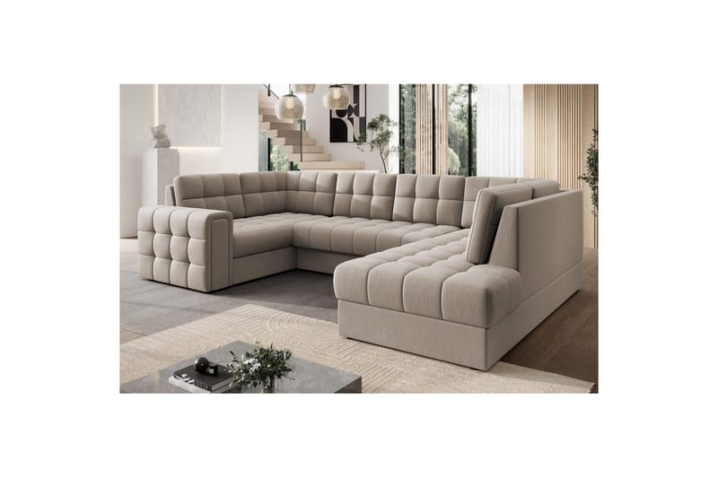 Sektionssofa Eltap Blewett 299x198x82 cm - Sola 18, Beige, Højre - Møbler - Sofaer - Sovesofaer