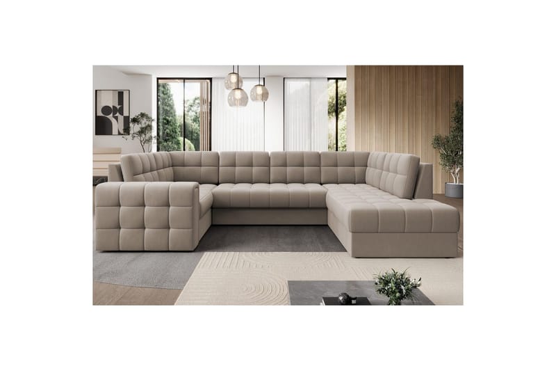 Sektionssofa Eltap Blewett 299x198x82 cm - Sola 18, Beige, Højre - Møbler - Sofaer - Sovesofaer