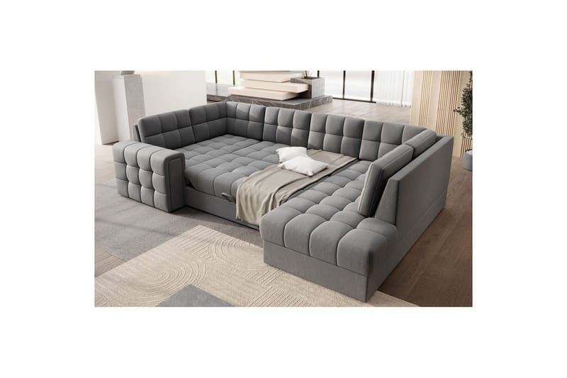 Sektionssofa Eltap Blewett 299x198x82 cm - Sola 4, Grå, Højre - Møbler - Sofaer - Sovesofaer
