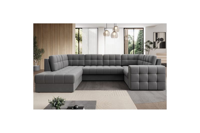 Sektionssofa Eltap Blewett 299x198x82 cm - Sola 4, Grå, Venstre - Møbler - Sofaer - Sovesofaer