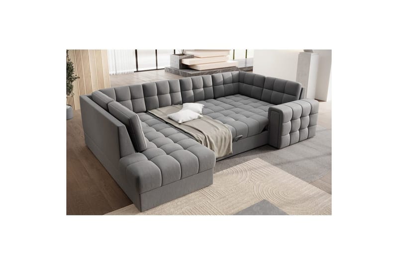 Sektionssofa Eltap Blewett 299x198x82 cm - Sola 4, Grå, Venstre - Møbler - Sofaer - Sovesofaer