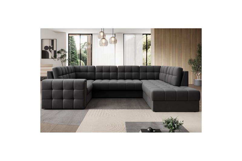 Sektionssofa Eltap Blewett 299x198x82 cm - Sola 6, Mørkegrå, Højre - Møbler - Sofaer - Sovesofaer