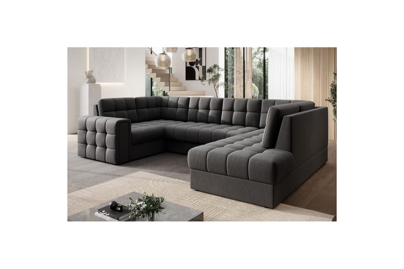 Sektionssofa Eltap Blewett 299x198x82 cm - Sola 6, Mørkegrå, Højre - Møbler - Sofaer - Sovesofaer
