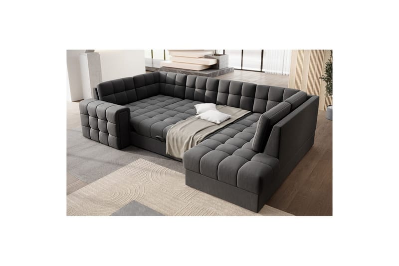 Sektionssofa Eltap Blewett 299x198x82 cm - Sola 6, Mørkegrå, Højre - Møbler - Sofaer - Sovesofaer
