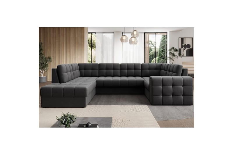 Sektionssofa Eltap Blewett 299x198x82 cm - Sola 6, Mørkegrå, Venstre - Møbler - Sofaer - Sovesofaer