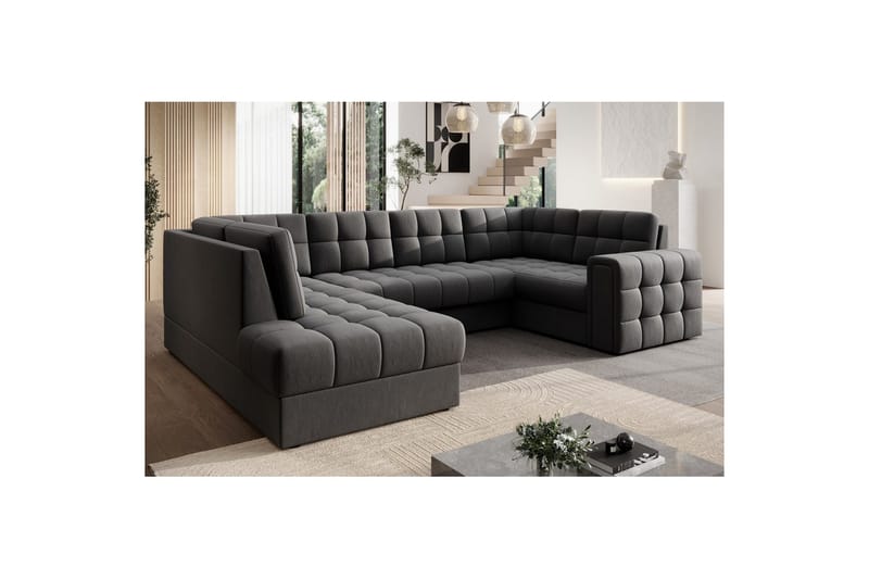 Sektionssofa Eltap Blewett 299x198x82 cm - Sola 6, Mørkegrå, Venstre - Møbler - Sofaer - Sovesofaer