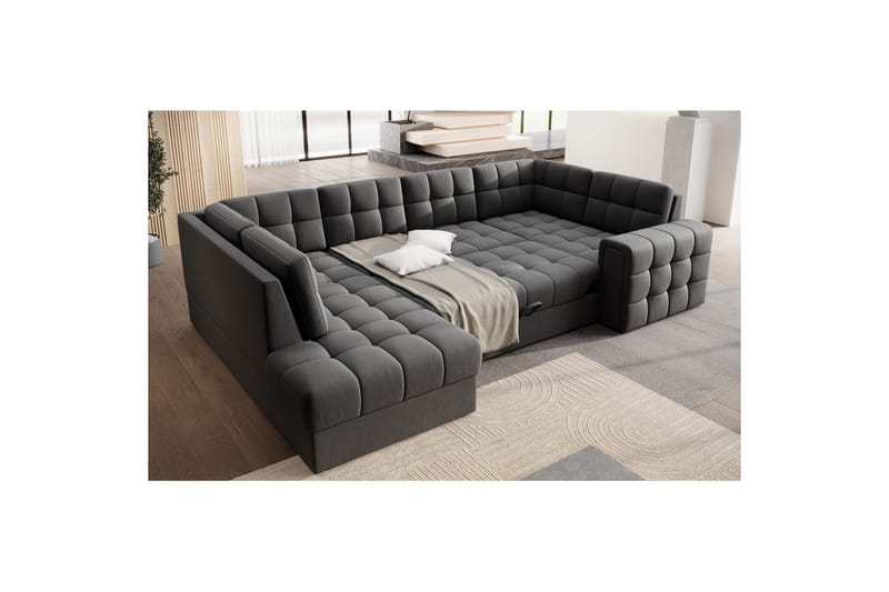 Sektionssofa Eltap Blewett 299x198x82 cm - Sola 6, Mørkegrå, Venstre - Møbler - Sofaer - Sovesofaer