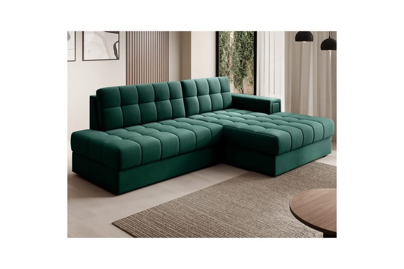 Sektionssofa Eltap Blezalt 240x150x82 cm - Lukso 35, Grøn, Højre - Møbler - Sofaer - Sovesofaer