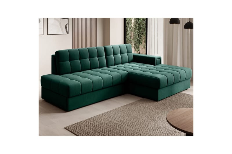 Sektionssofa Eltap Blezalt 240x150x82 cm - Lukso 35, Grøn, Højre - Møbler - Sofaer - Sovesofaer