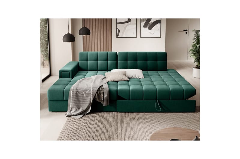 Sektionssofa Eltap Blezalt 240x150x82 cm - Lukso 35, Grøn, Venstre - Møbler - Sofaer - Sovesofaer