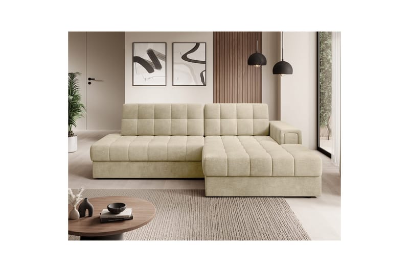 Sektionssofa Eltap Blezalt 240x150x82 cm - Monolith 04, Beige, Højre - Møbler - Sofaer - Sovesofaer