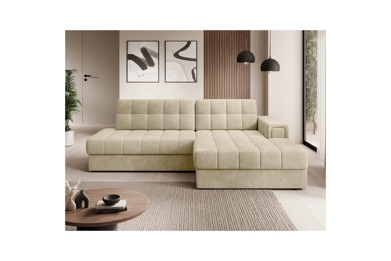 Sektionssofa Eltap Blezalt 240x150x82 cm - Monolith 04, Beige, Højre - Møbler - Sofaer - Sovesofaer