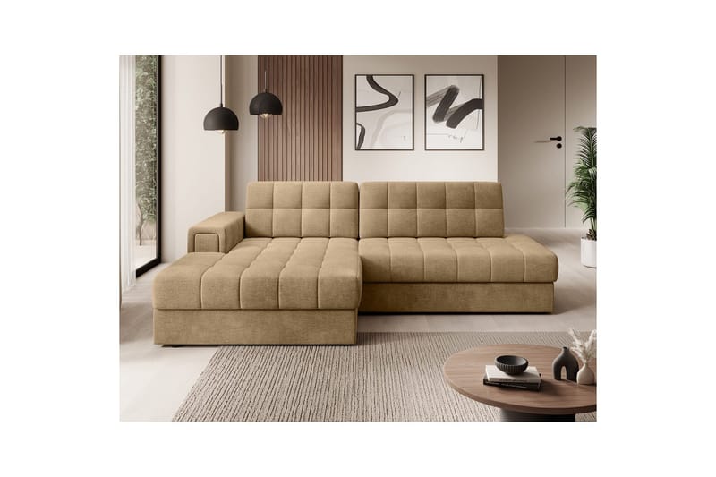 Sektionssofa Eltap Blezalt 240x150x82 cm - Monolith 09, Mørk Beige, Venstre - Møbler - Sofaer - Sovesofaer