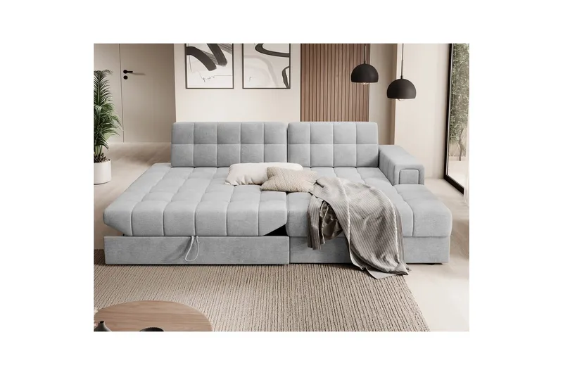 Sektionssofa Eltap Blezalt 240x150x82 cm - Monolith 84, Lys Grå, Højre - Møbler - Sofaer - Sovesofaer