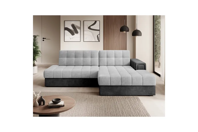 Sektionssofa Eltap Blezalt 240x150x82 cm - Monolith 84, Monolith 97, Lys Grå, Mørk Grå, Højre - Møbler - Sofaer - Sovesofaer