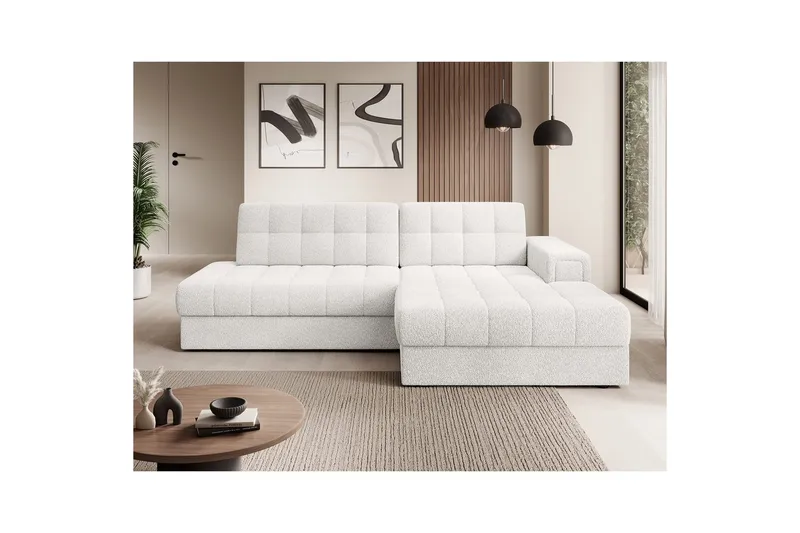 Sektionssofa Eltap Blezalt 240x150x82 cm - Royal 01, Hvid, Højre - Møbler - Sofaer - Sovesofaer