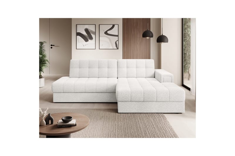 Sektionssofa Eltap Blezalt 240x150x82 cm - Royal 01, Hvid, Højre - Møbler - Sofaer - Sovesofaer
