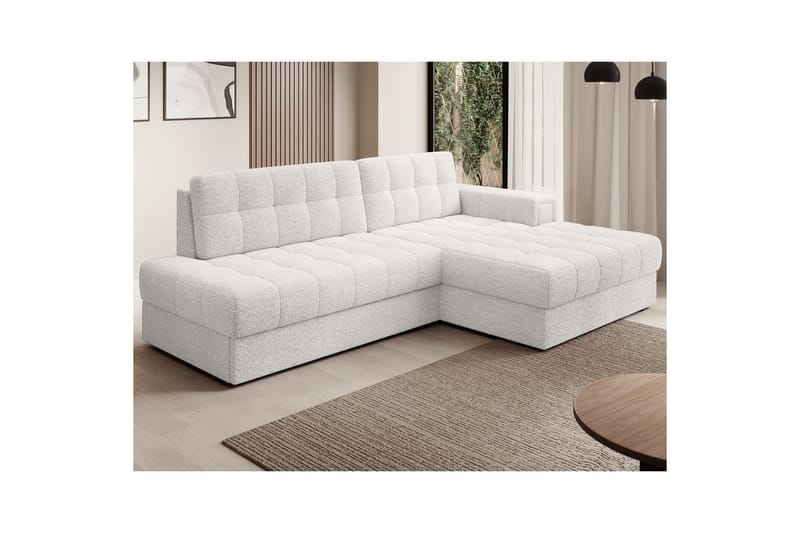 Sektionssofa Eltap Blezalt 240x150x82 cm - Royal 01, Hvid, Højre - Møbler - Sofaer - Sovesofaer