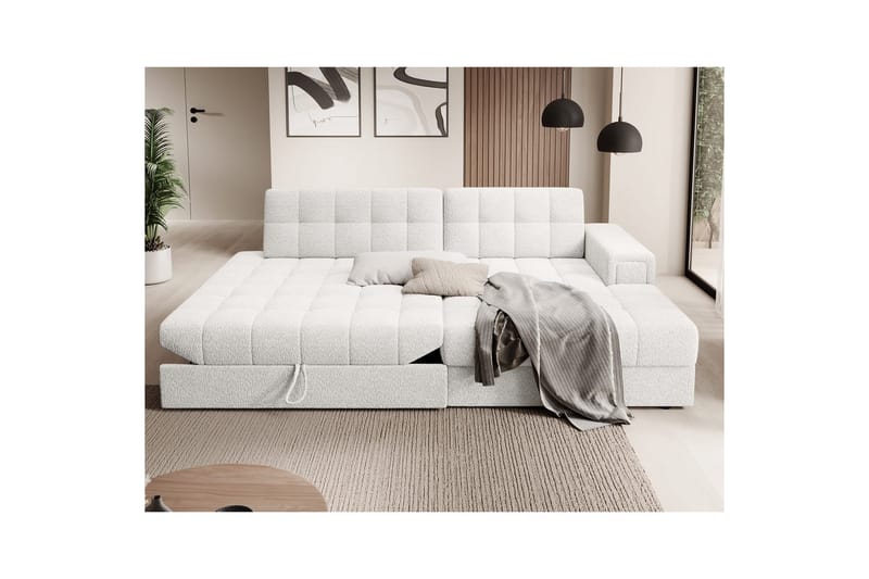 Sektionssofa Eltap Blezalt 240x150x82 cm - Royal 01, Hvid, Højre - Møbler - Sofaer - Sovesofaer