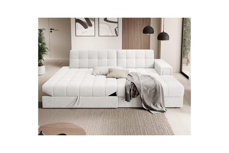 Sektionssofa Eltap Blezalt 240x150x82 cm - Royal 01, Hvid, Højre - Møbler - Sofaer - Sovesofaer