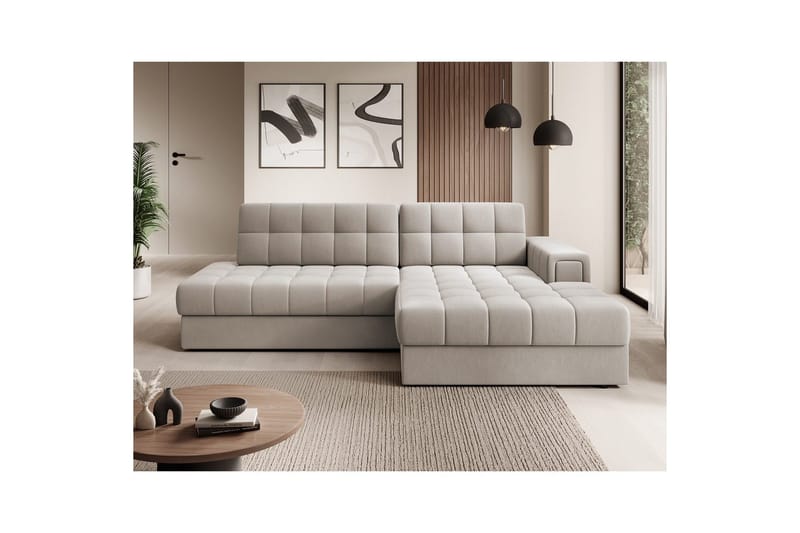Sektionssofa Eltap Blezalt 240x150x82 cm - Sola 18, Beige, Højre - Møbler - Sofaer - Sovesofaer