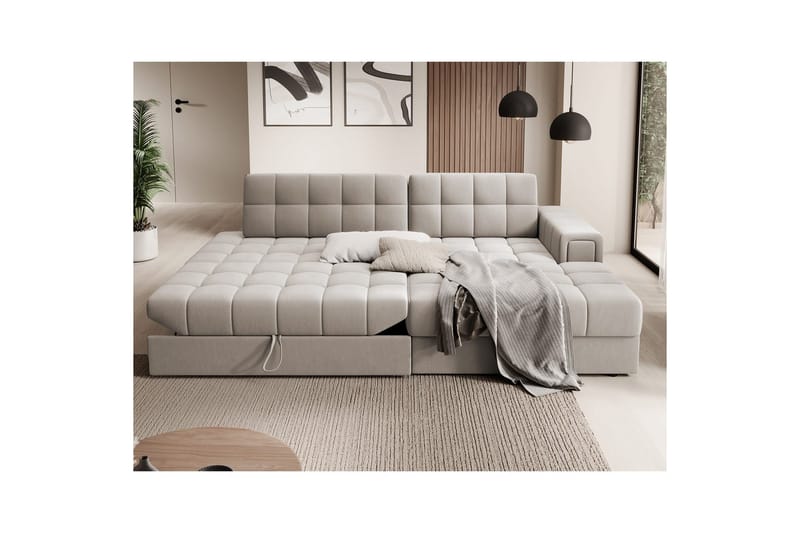 Sektionssofa Eltap Blezalt 240x150x82 cm - Sola 18, Beige, Højre - Møbler - Sofaer - Sovesofaer