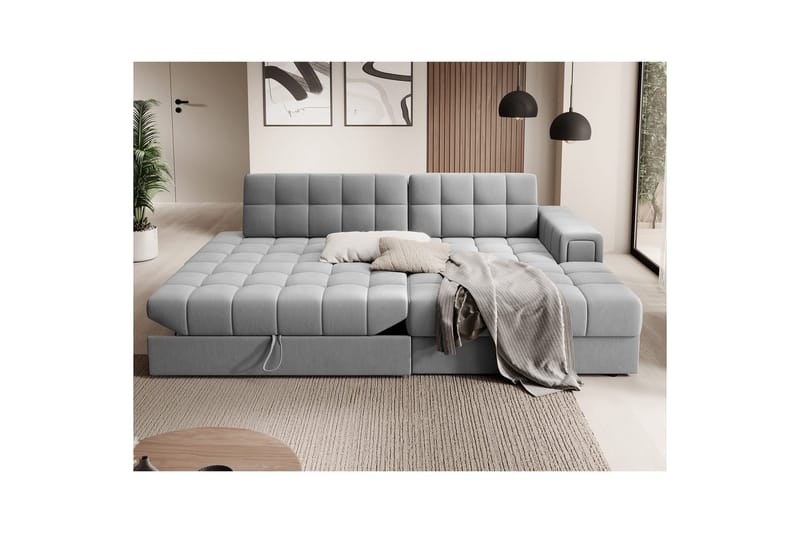 Sektionssofa Eltap Blezalt 240x150x82 cm - Sola 4, Grå, Højre - Møbler - Sofaer - Sovesofaer