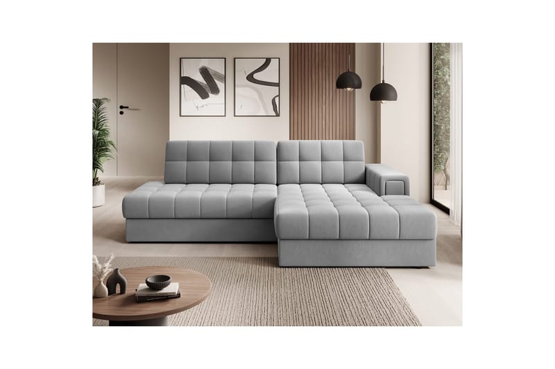 Sektionssofa Eltap Blezalt 240x150x82 cm - Sola 4, Grå, Højre - Møbler - Sofaer - Sovesofaer