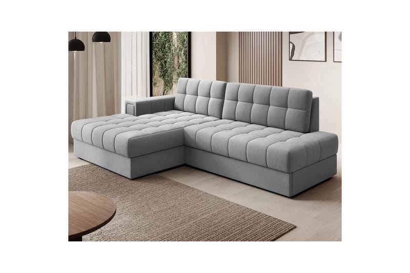 Sektionssofa Eltap Blezalt 240x150x82 cm - Sola 4, Grå, Venstre - Møbler - Sofaer - Sovesofaer