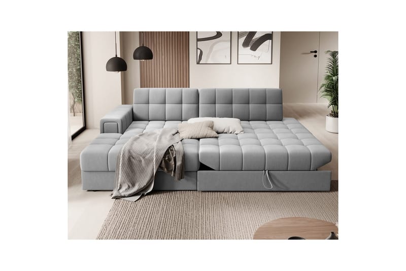Sektionssofa Eltap Blezalt 240x150x82 cm - Sola 4, Grå, Venstre - Møbler - Sofaer - Sovesofaer