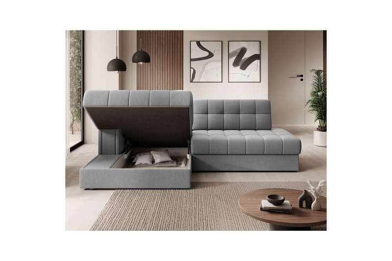 Sektionssofa Eltap Blezalt 240x150x82 cm - Sola 4, Grå, Venstre - Møbler - Sofaer - Sovesofaer