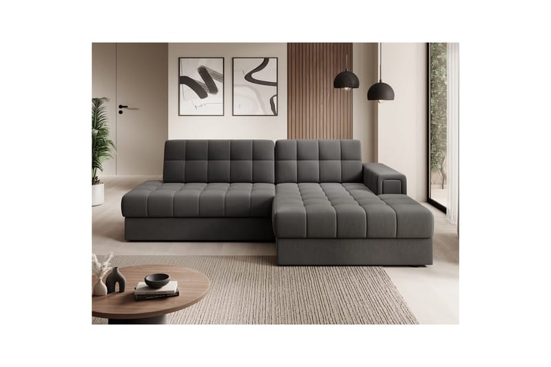 Sektionssofa Eltap Blezalt 240x150x82 cm - Sola 6, Mørkegrå, Højre - Møbler - Sofaer - Sovesofaer