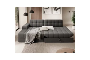 Sektionssofa Eltap Blezalt 240x150x82 cm - Sola 6, Mørkegrå, Venstre - Møbler - Sofaer - Sovesofaer