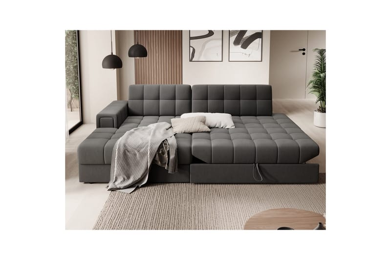 Sektionssofa Eltap Blezalt 240x150x82 cm - Sola 6, Mørkegrå, Venstre - Møbler - Sofaer - Sovesofaer