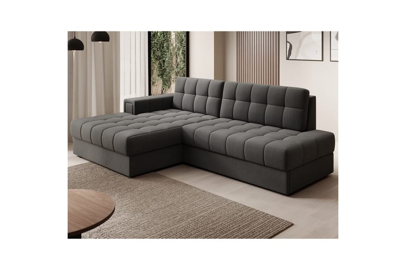 Sektionssofa Eltap Blezalt 240x150x82 cm - Sola 6, Mørkegrå, Venstre - Møbler - Sofaer - Sovesofaer
