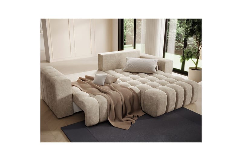 Sektionssofa Eltap Bonett 250x175x92 cm - Dora 21 Beige, Højre - Møbler - Sofaer - Sovesofaer