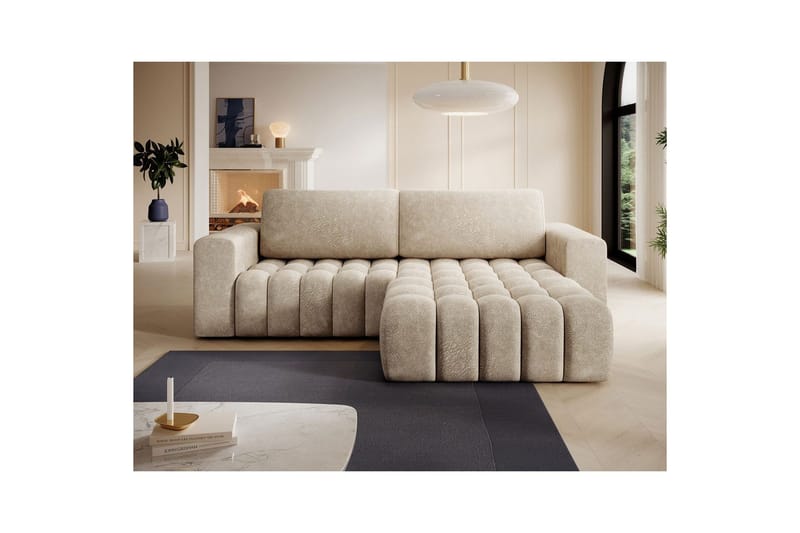Sektionssofa Eltap Bonett 250x175x92 cm - Dora 21 Beige, Højre - Møbler - Sofaer - Sovesofaer