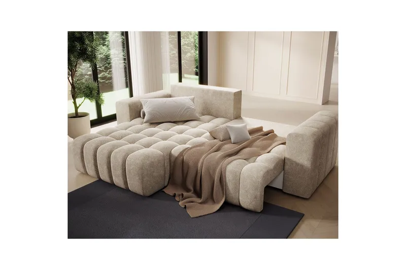 Sektionssofa Eltap Bonett 250x175x92 cm - Dora 21 Beige, Venstre - Møbler - Sofaer - Sovesofaer