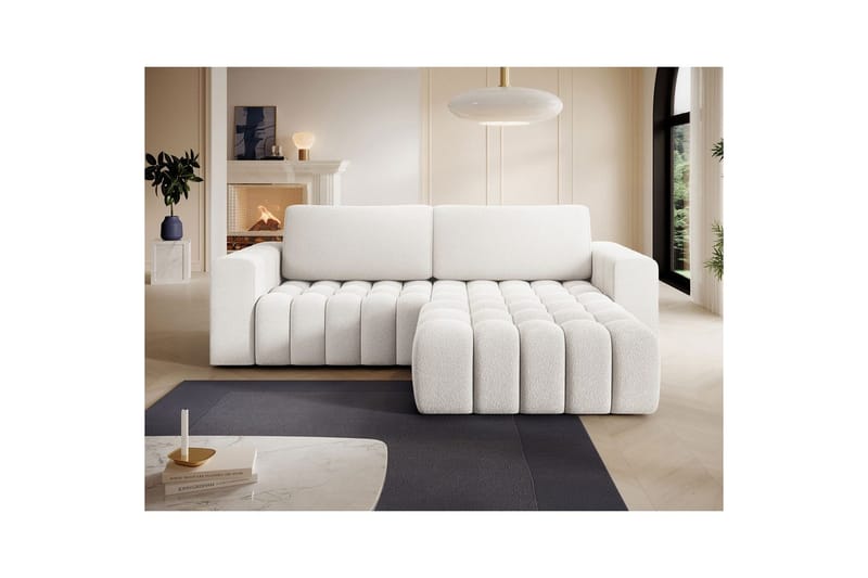 Sektionssofa Eltap Bonett 250x175x92 cm - Jaffray 01, Hvid, Højre - Møbler - Sofaer - Sovesofaer