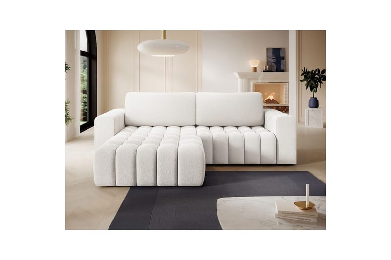 Sektionssofa Eltap Bonett 250x175x92 cm - Jaffray 01, Hvid, Venstre - Møbler - Sofaer - Sovesofaer